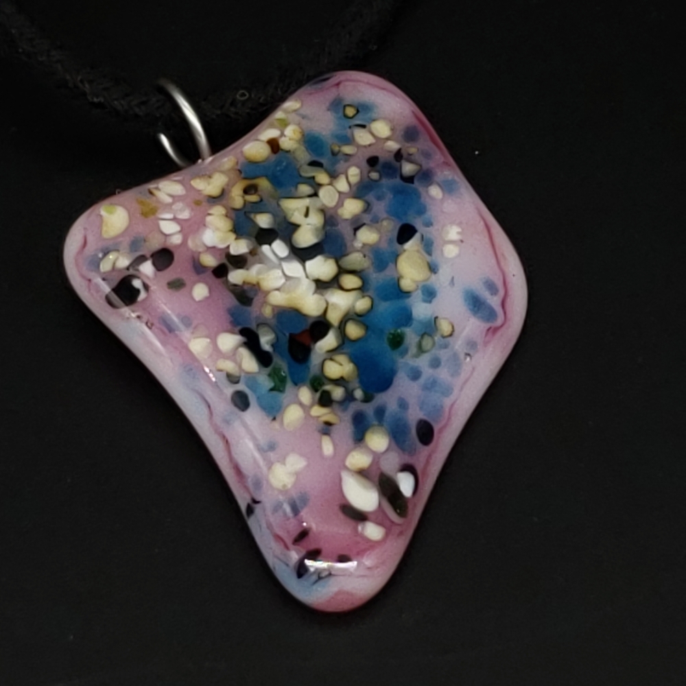 Fused Glass Art Pendant Necklace